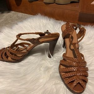 Braid style sling back sandals